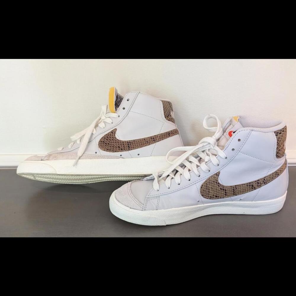 Nike Blazer Mid Snakeskin Size 8 Mens White Brown 2019 77 CI1176-002